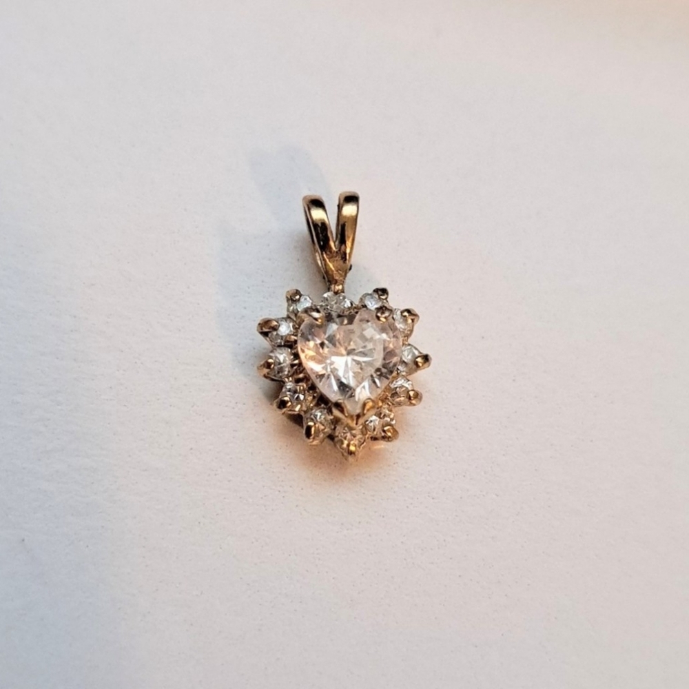 Gold Tone Heart Pendant